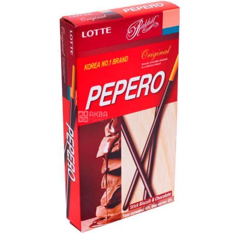 Lotte Pepero Original, 47 г, Лотте Пепера Ориджинал, Соломка в шоколадній глазурі