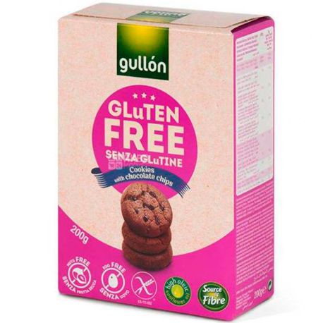 Gullon Mini Galleta, 200 г, Гуллон Міні Галета, Печиво з шматочками шоколаду, без глютену