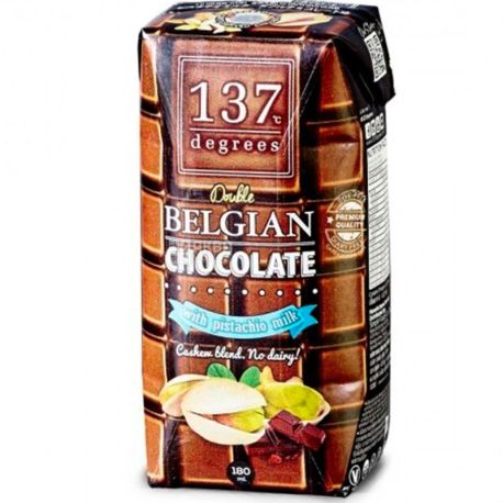 137 Degrees, Belgian Chocolate with pistachio milk, 180 мл, Молоко Фісташкове Дігріс, з бельгійським шоколадом