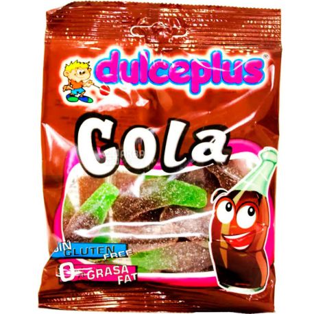 Dulceplus Cola, 100 г, Дульчеплюс, Жувальні цукерки зі смаком коли, без глютену