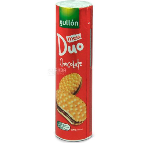 Gullon Mega Duo, 500 г, Гуллон Мега Дуо, Печенье сэндвич, двойной шоколад