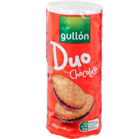 Gullon Choco Duo, 145 г, Гуллон Чоко Дуо, Печенье сэндвич со вкусом шоколада