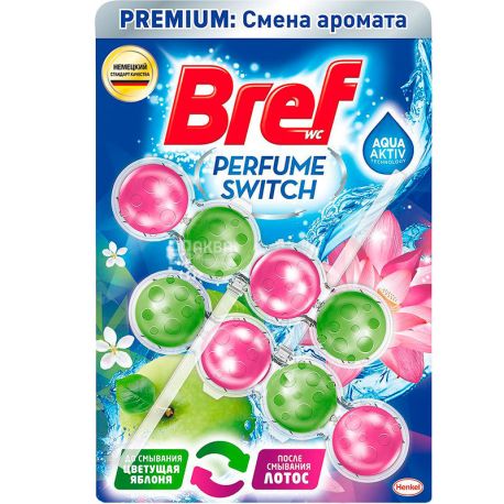 Bref, Parfume switch, 2 шт., Блок для унітазу Бреф, Яблуко і Лотос