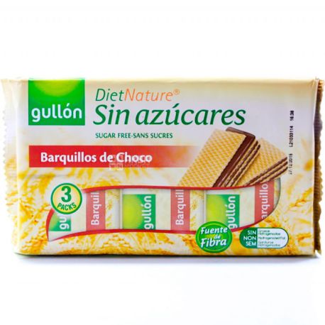Gullon Diet Nature Choco, 210 г, Вафлі Гуллон Дієт Натур Шоколадні, без цукру