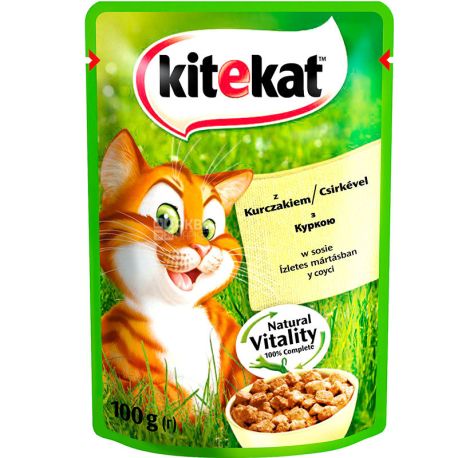 Kitekat, 100 g, food, for cats, with chicken in sauce