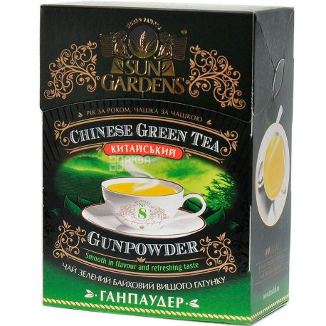 Sun Gardens Gunpowder, 100 г, Чай Сан Гарденс, Ганпаудер, зелений