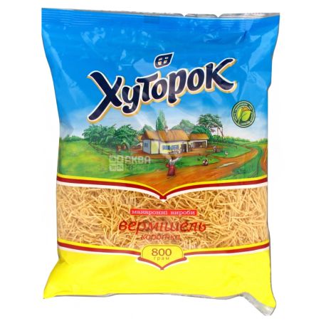 Хуторок, 0,8 кг, Макарони вермішель коротка