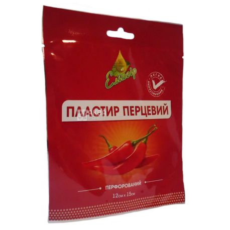 Еліксир, Перцевий пластир перфорований,12х15 см