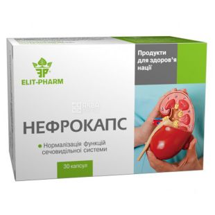 Elit Pharm Нефрокапс, №30, Дієтична добавка Еліт Фарм для сечовидільної системи