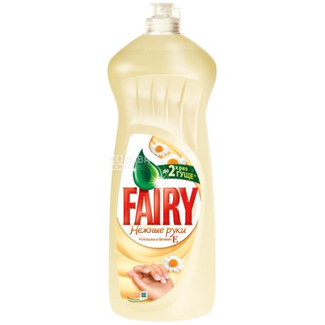 Fairy, З ромашкою і вітаміном Е, 1 л, Упаковка 10 шт., Бальзам для миття посуду Ніжні руки