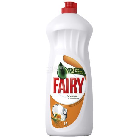 Fairy, Апельсин и лимонник, 1 л, Упаковка 10 шт., Жидкое средство для мытья посуды