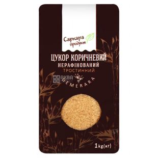 Саркара, 1 кг, Цукор-пісок тростинний Демерара, нерафінований, коричневий