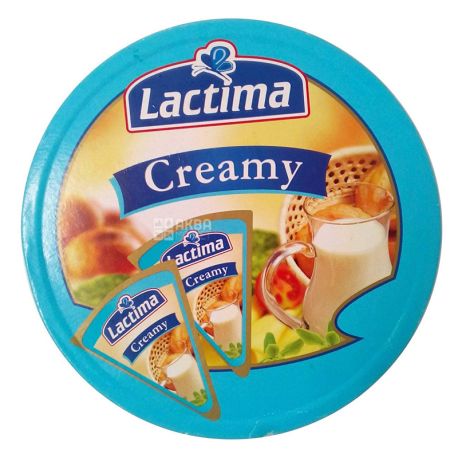 Lactima Creamy, Сир плавлений Лактима Вершковий, порційний, 120 г