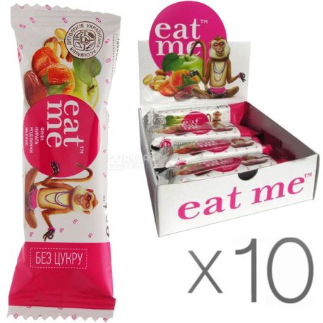 EatMe, 30 г, Упаковка 10 шт., ИтМи, Батончик, Курага, финик, яблоко, изюм
