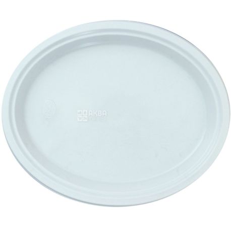 Plate plastic oval, white, 31 cm, 50 pcs.