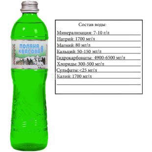 Поляна Квасова, 0,5 л, Вода минеральная сильногазированная, стекло