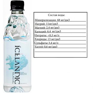Icelandic Glacial, 0,5 л, Айсландік Глесіал, Вода мінеральна негазована, ПЕТ