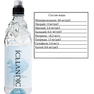 Icelandic Glacial, Спорт, 0,75 л, Айсландик Глесиал, Вода минеральная негазированная, ПЭТ