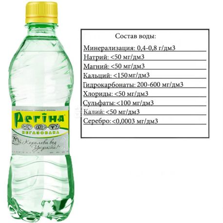 Регина, 0,33 л, Вода негазированная минеральная, ПЭТ