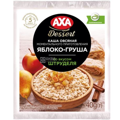 AXA, 40 г, Каша овсяная, Яблоко-груша со вкусом штруделя, моментального приготовления