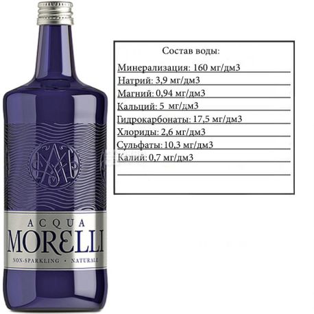 Acqua Morelli, 0,75 л, Аква Морелли, Вода минеральная негазированная, стекло