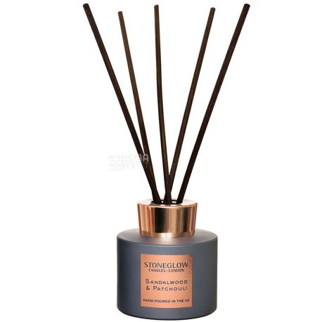 Stoneglow, Sandalwood Patchouli, 120 мл, Ароматичний дифузор, Сандал Пачули