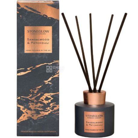 Stoneglow, Sandalwood Patchouli, 120 мл, Ароматичний дифузор, Сандал Пачули