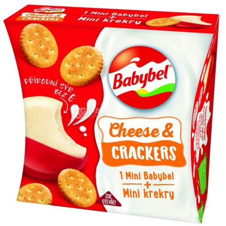 Babybel, Cheese Crackers, 40 г, Сыр твердый Бэбибель с крекером