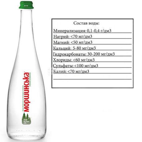 Morshynska, 0,75 l, Lightly carbonated water, Premium, glass, glass