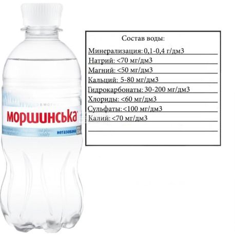 Моршинская, 0,33 л, Вода минеральная негазированная, ПЭТ