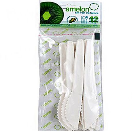 Amelon, Ножі Біо із кукурудзяного крохмалю, 12 шт.