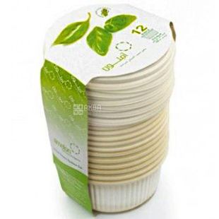 Amelon, Набор салатниц Био, 300 мл, с крышками, из кукурузного крахмала, 12 шт.