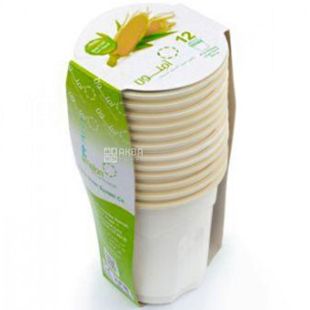 Amelon, Набор стаканов Био, 200 мл, из кукурузного крахмала, 12 шт.