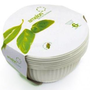 Amelon, Набор супниц Био, 1000 мл, глубоких, из кукурузного крахмала, 6 шт.