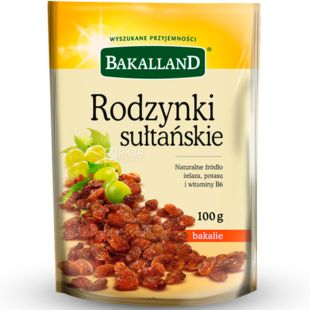 Bakalland, 100 г, Изюм Бакалланд Султанский