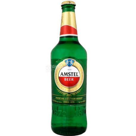 Amstel Premium Pilsener, 0,5 л, Амстел, Пиво светлое, стекло