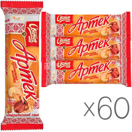 Світоч, упаковка 60 шт., 80 г, Вафлі Артек, зі смаком топленого молока