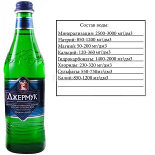 Джермук, 0,5 л, Вода мінеральна сильногазована, скло