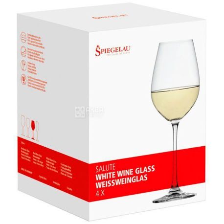 Spiegelau, Salute, 0,465 л, Шпигелау, Набор бокалов для белого вина, 4 шт.