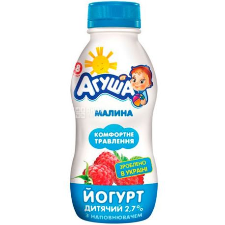 Agusha, 200 g, Children's yogurt, Raspberry, from 8 months, 2.7%