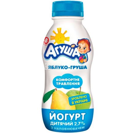 Agusha, 200 g, Children's yogurt, Apple-pear, from 8 months, 2.7%
