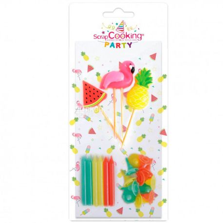 ScrapCooking, Party, СкрапКукінг, Набір свічок для торта, Літо, 15 шт.