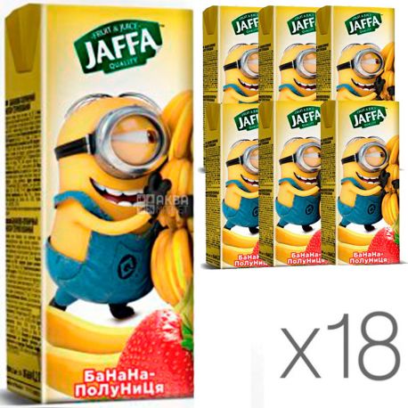 Jaffa, упаковка 18 шт., по 0,2 л, Джаффа, Нектар Миньоны, Бананово-клубничный