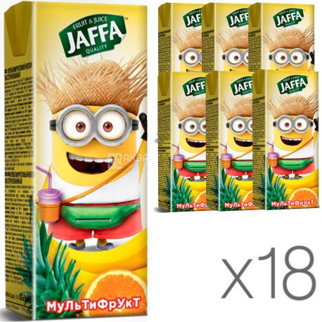 Jaffa, упаковка 18 шт., По 0,2 л, Джаффа, Нектар Міньйони, Мультифрукт