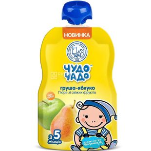 Чудо-Чадо, 90 г, Пюре Яблуко-Груша, без цукру