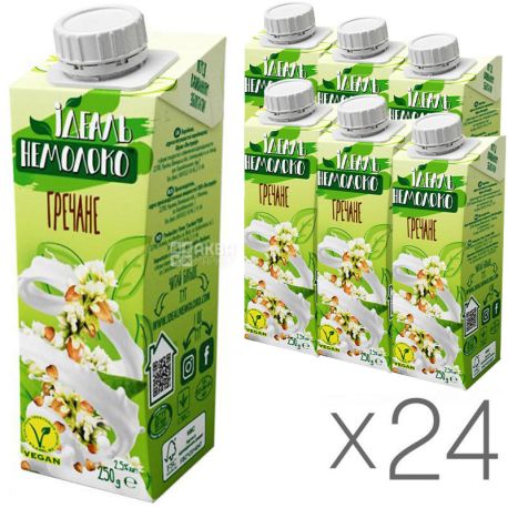 Ідеаль Немолоко, 250 г, Напій гречаний, 2,5%, Упаковка 24 шт.