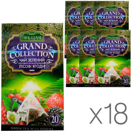 Tien Shan, Wild berries, 20 bags, Tea Wild berries, green, pack of 18