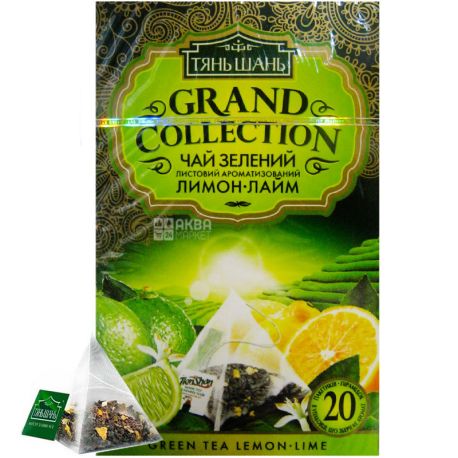 Тянь Шань, Lemon-Lime, 20 пак., Чай Лимон-Лайм, зелений