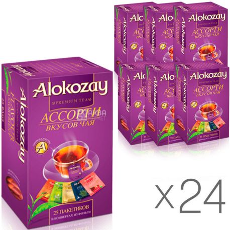 Alokozay, 25 пак., Чай фруктовый Алокозай, Ассорти, упаковка 24 шт.