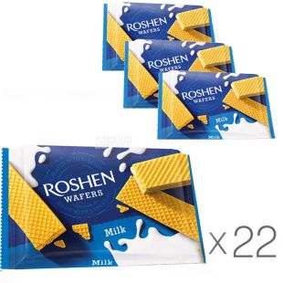 Roshen Wafers Milk, упаковка 22 шт., по 72 г, Рошен, Вафли с молочной начинкой